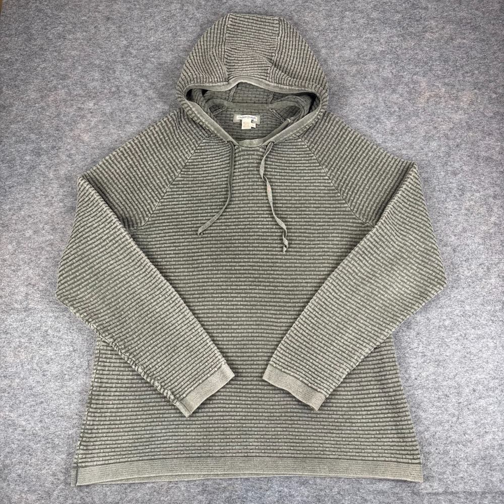 Carbon 2 Cobalt Hooded Knit Sweater Long Sleeve Cotton 155195 Mens Large L